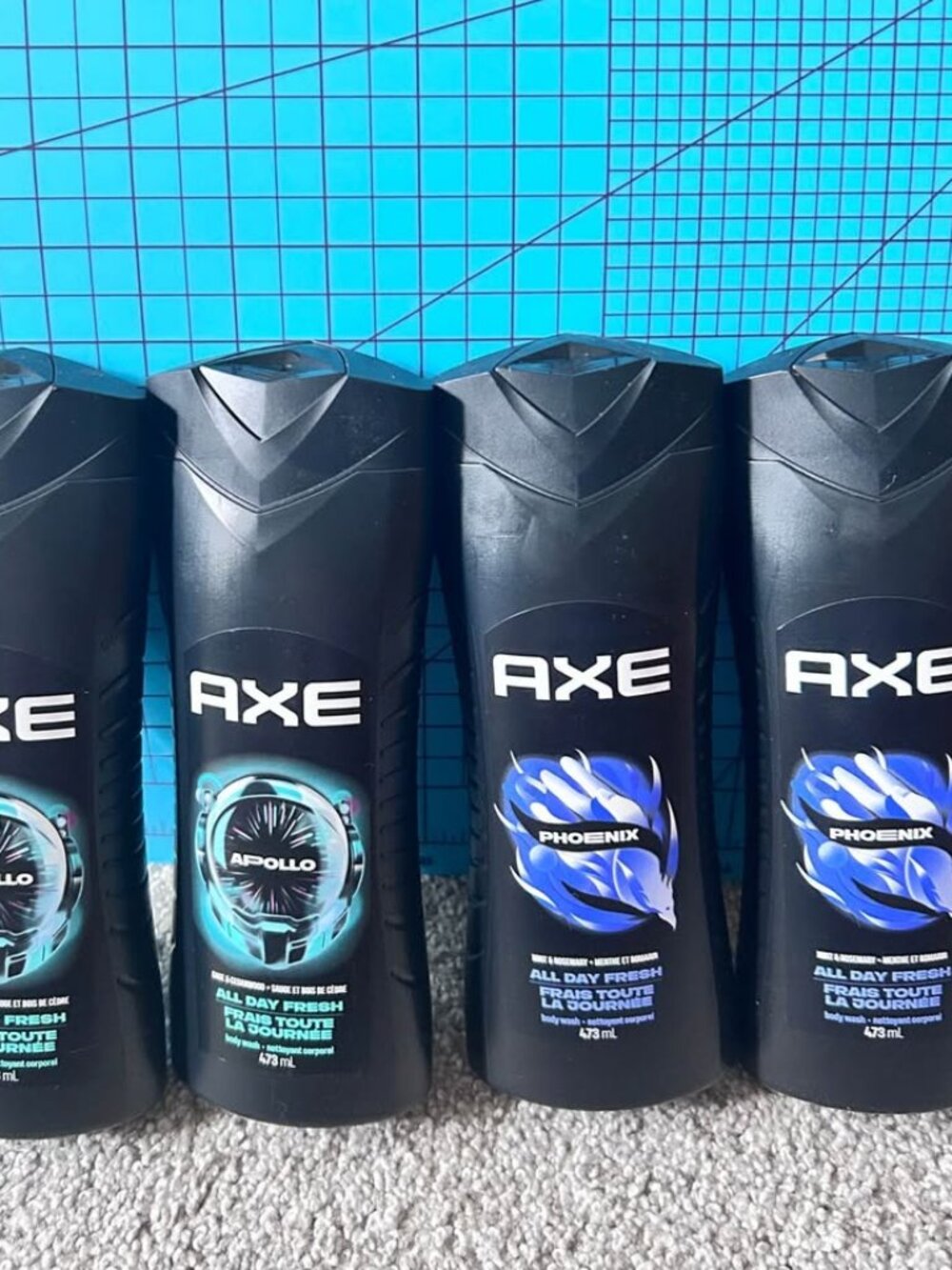 4 bottles axe body wash